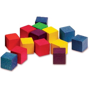 EDU 0135 2cm 쌓기나무 6 Color 100개 2cm Wooden Color Cubes